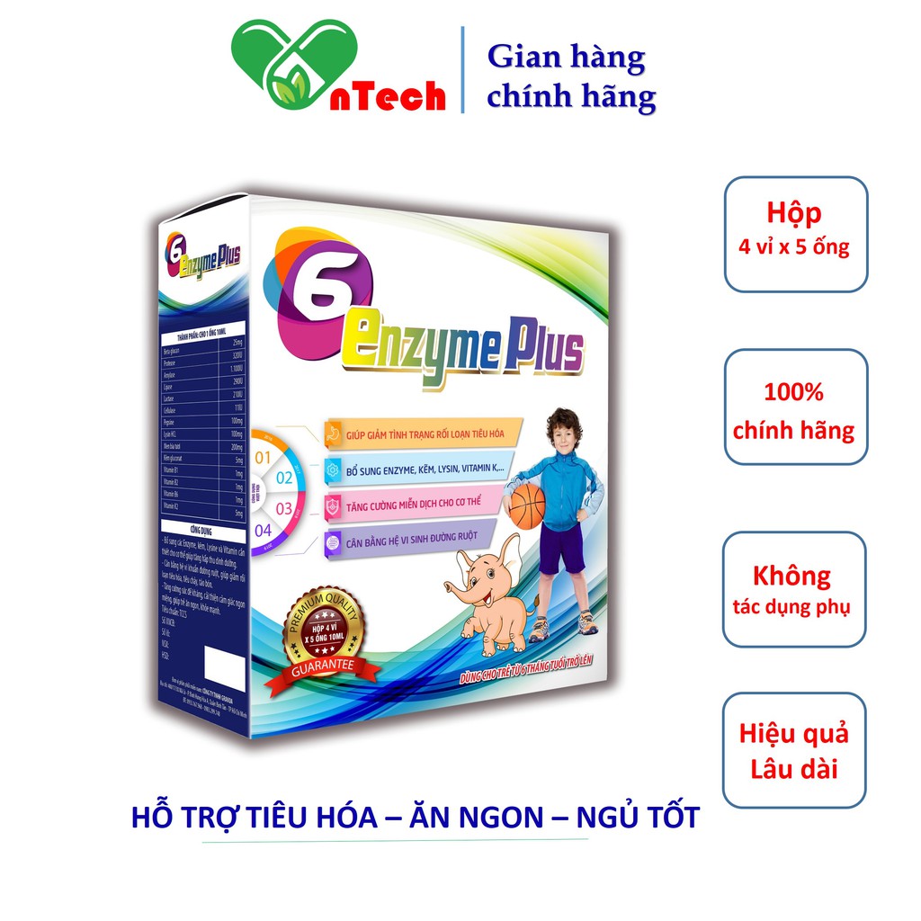 Siro 6 ENZYM PLUS hỗ trợ tiêu hóa giúp bé ăn ngon ngủ tốt tăng cường hấp thu dinh dưỡng tăng sức đề kháng