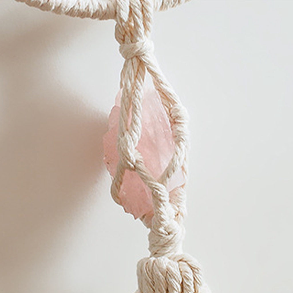 Phụ Kiện Treo Tường Trang Trí Hình Ngôi Sao Và Mặt Trăng Bằng Dây Cotton Phong Cách Bohemian