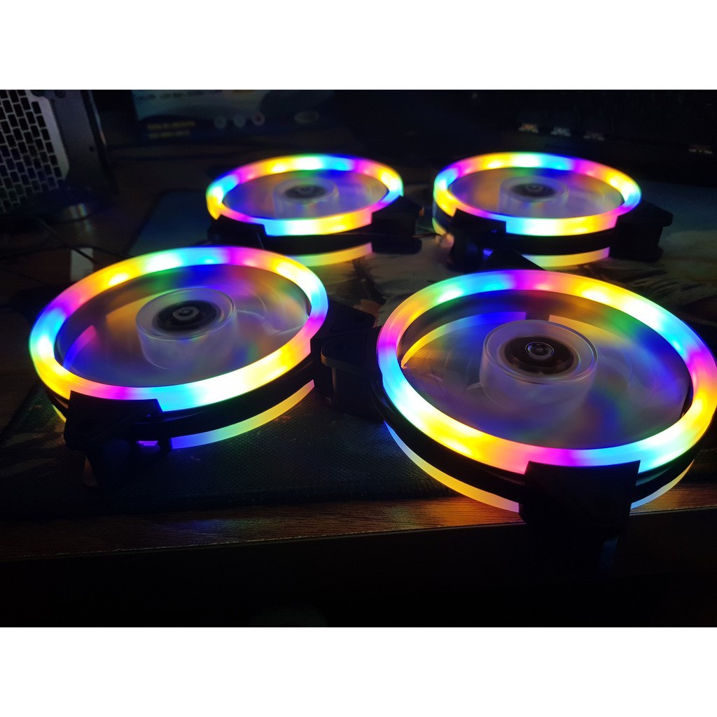 Quạt led rgb 12cm cắm sáng trực tiêp không cần hub