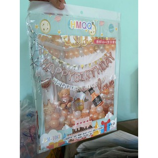 Set bóng trang trí sinh nhật màu vàng kim siêu đẹp
