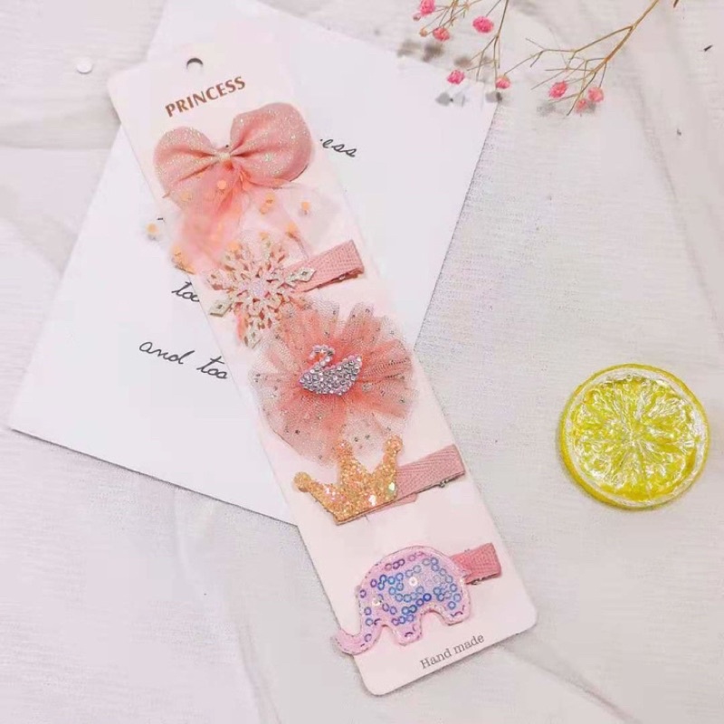 Set kẹp  5 chi tiết phong cách Hàn Quốc dễ thương cho bé gái