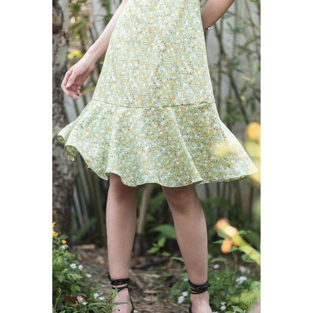 [TẶNG SCRUNCHY][ẢNH THẬT] Đầm hoa nhí nhún ngực tay bồng phối bèo | BigBuy360 - bigbuy360.vn