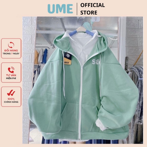 Áo Hoodie Nữ Form Rộng Unisex Khoá Kéo Nhiều Màu Giá Rẻ