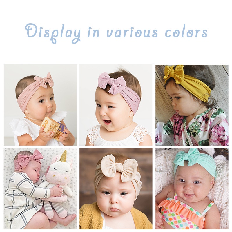 Băng đô turban Luckycandy bằng nylon mềm mại đáng yêu cho bé