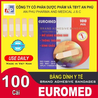 Băng dính cá nhân euromed 100 miếng .