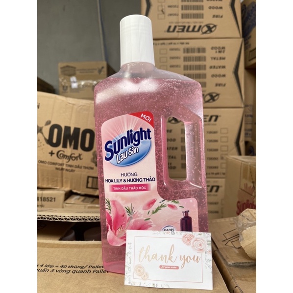 Lau sàn sunlight chai 1kg hương tinh dầu thảo mộc mẫu mới hương thơm mới