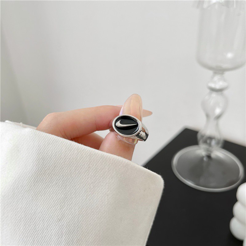 Nhẫn mở màu đen phong cách hip hop cá tính tùy chỉnh