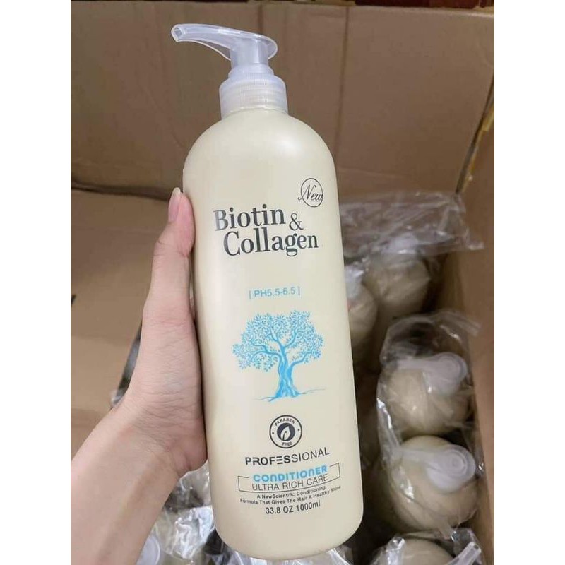 Cặp gội xả BIOTIN & COLLAGEN trắng siu HOT - Made in Italy - siêu to khổng lồ 1000ml