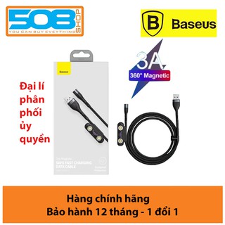 Cáp sạc nam châm Baseus 3 đầu  - Dây sạc từ tính 3 đầu Baseus 3A(Lightning, Type C, Micro) - Sạc nhanh, Đèn LED