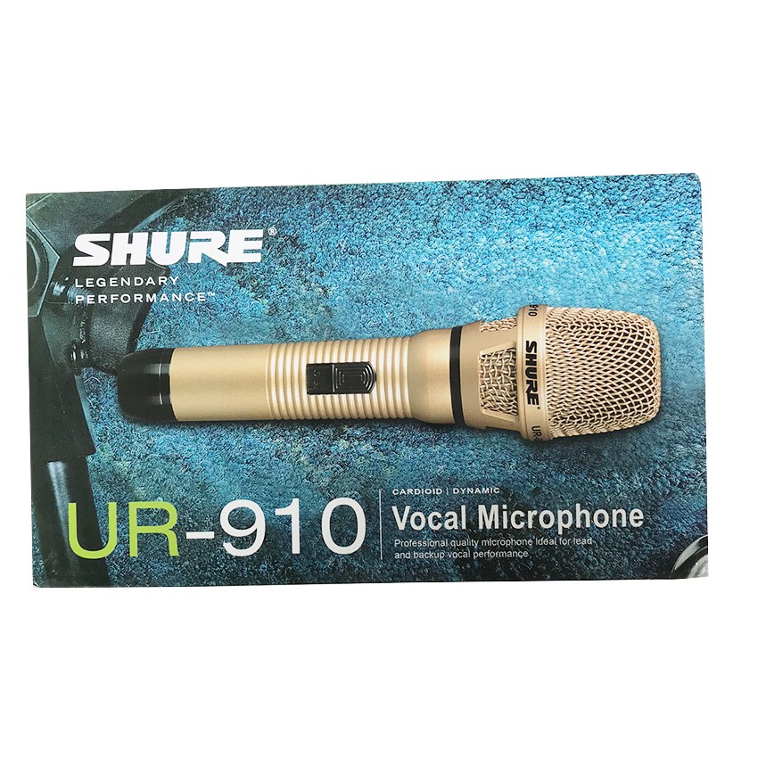Micro có dây Shure UR-910, độ nhạy cao, hát nhẹ và chống hú tốt