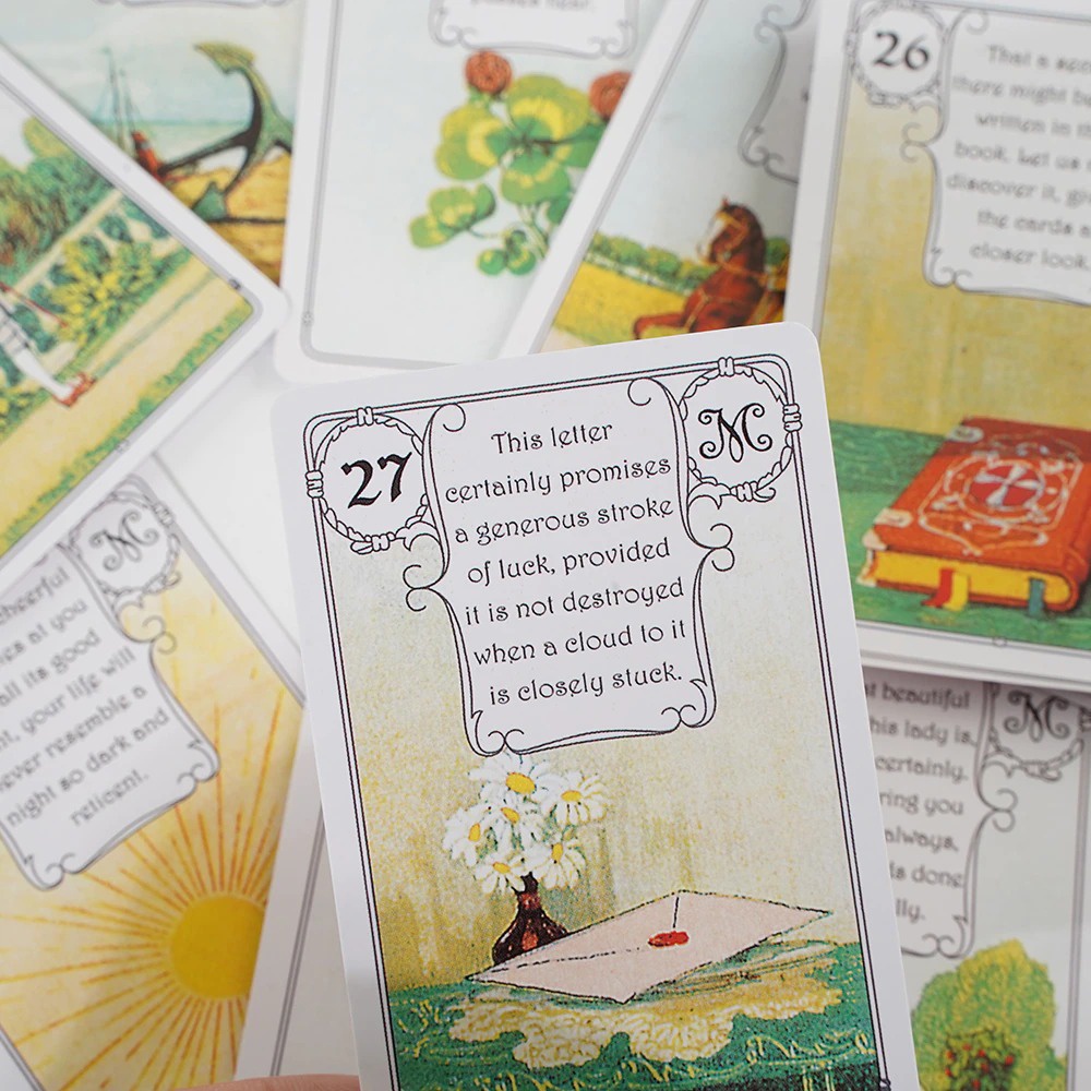Bộ Bài Lenormand Urania Tặng Đá Thanh Tẩy C277