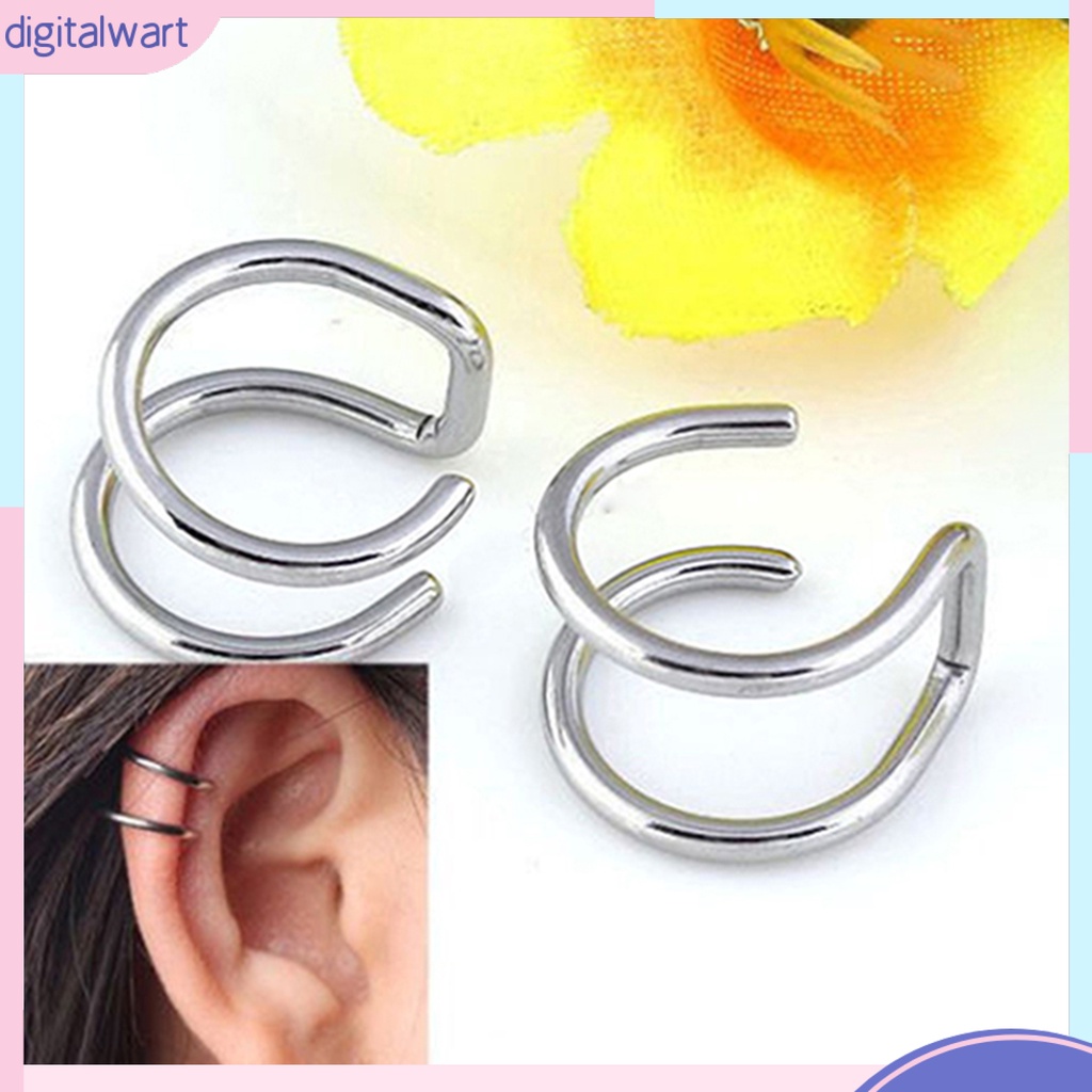 Dg✌❤ Khuyên Kẹp Vành Tai 2 Đầu Bằng Thép Không Gỉ Cá Tính