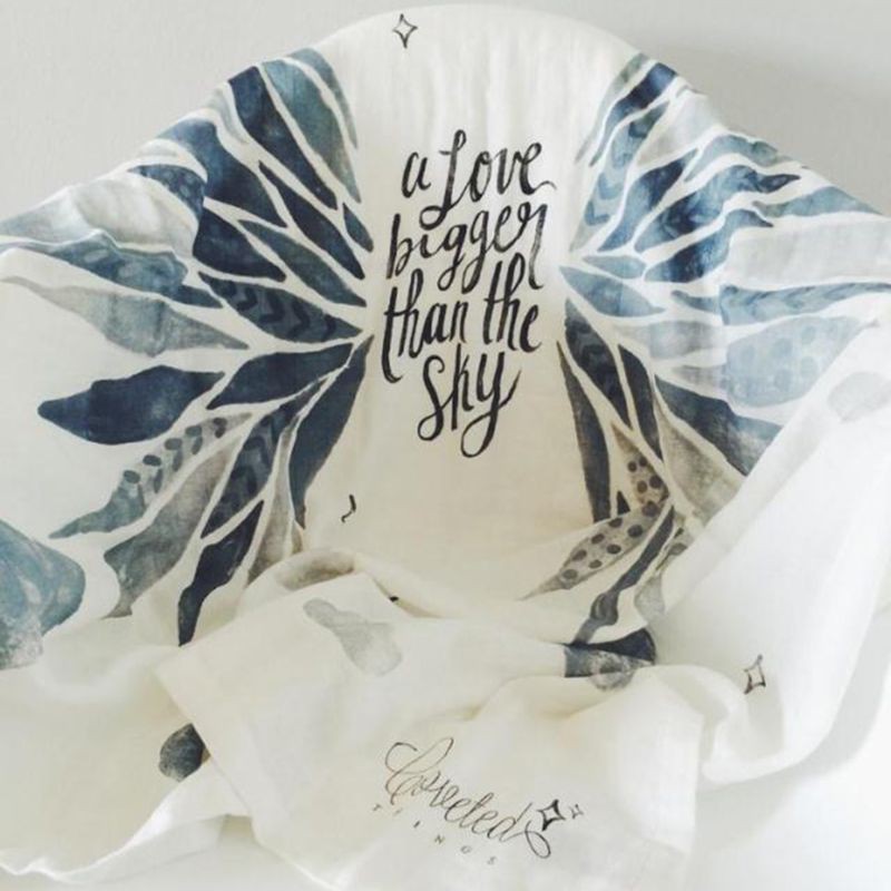 Chăn quấn đa năng cho bé bằng chất liệu cotton hình vuông