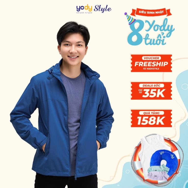 Áo gió nam YODY trượt nước, chống gió, chống bụi, nhiều màu, áo khoác gió nam 2 lớp phối lưng AKM4027 ⚡ #
