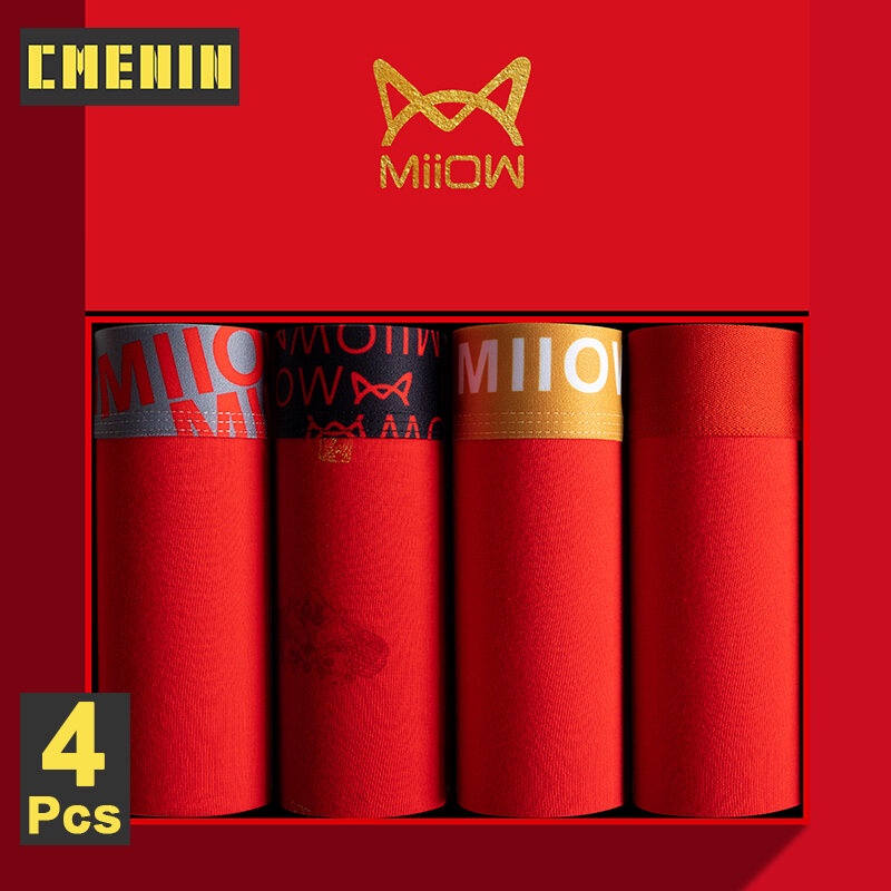 Bộ 4 Quần Lót Boxer Cotton Lưng Thấp Quyến Rũ Cho Nam M1602
