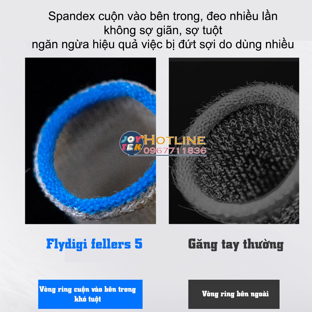 Flydigi feelers 5 sợi thuỷ tinh - Găng tay chơi game chống mồ hôi tay, bao tay chơi game pubg ff siêu nhạy giá rẻ 2 ngón