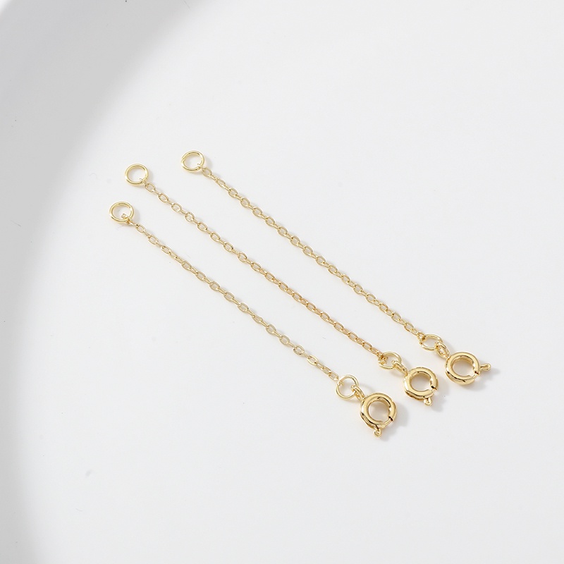 Phụ Kiện Móc Khóa Nối Dài Dây Chuyền/Trang Sức Thủ Công Bằng Đồng 14K Màu Vàng Kim diy