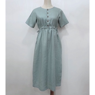 Đầm linen tưng premium rút dây dài