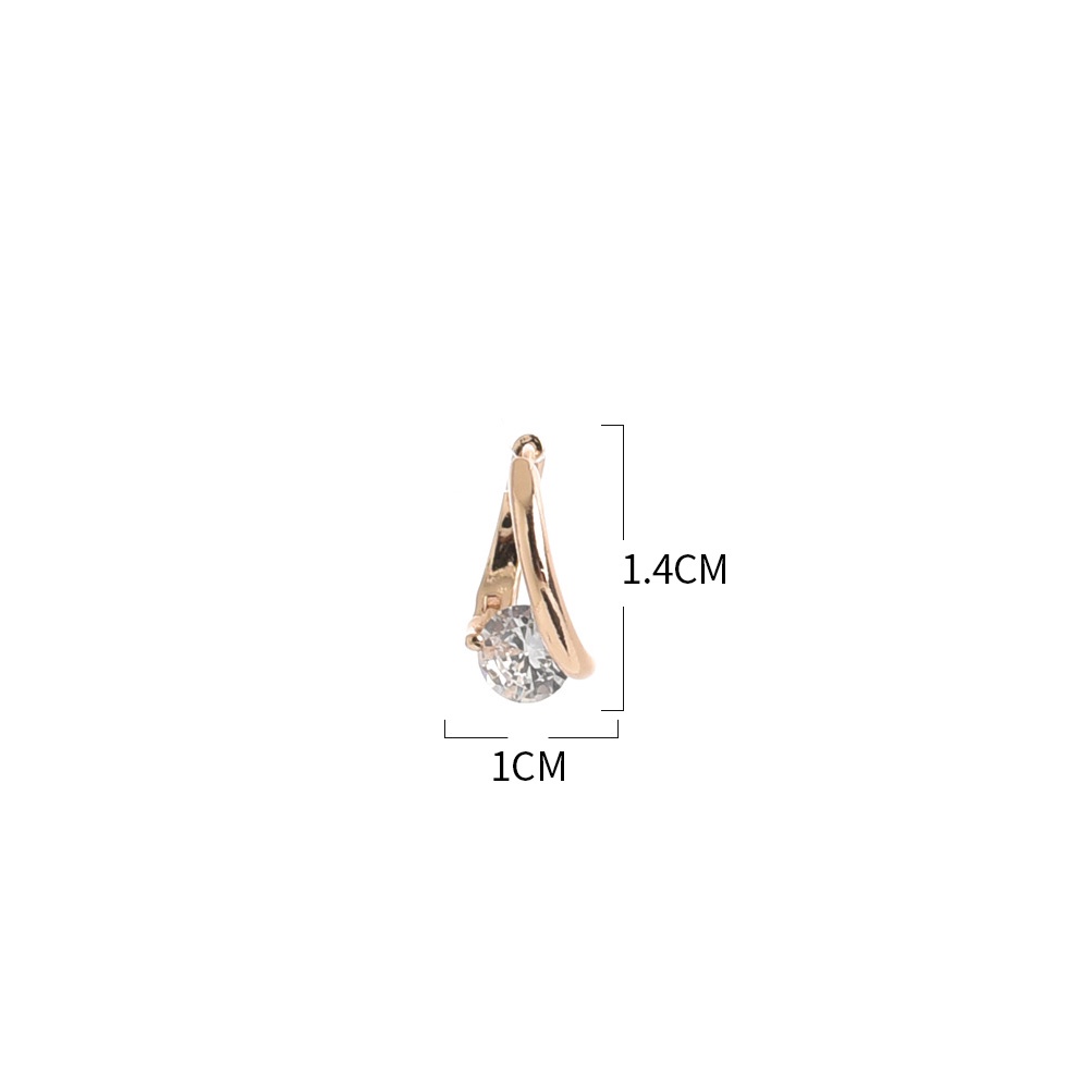 Khuyên Tai Đính Đá Zircon Màu Bạc Phong Cách Thanh Lịch Thời Trang Hàn Quốc