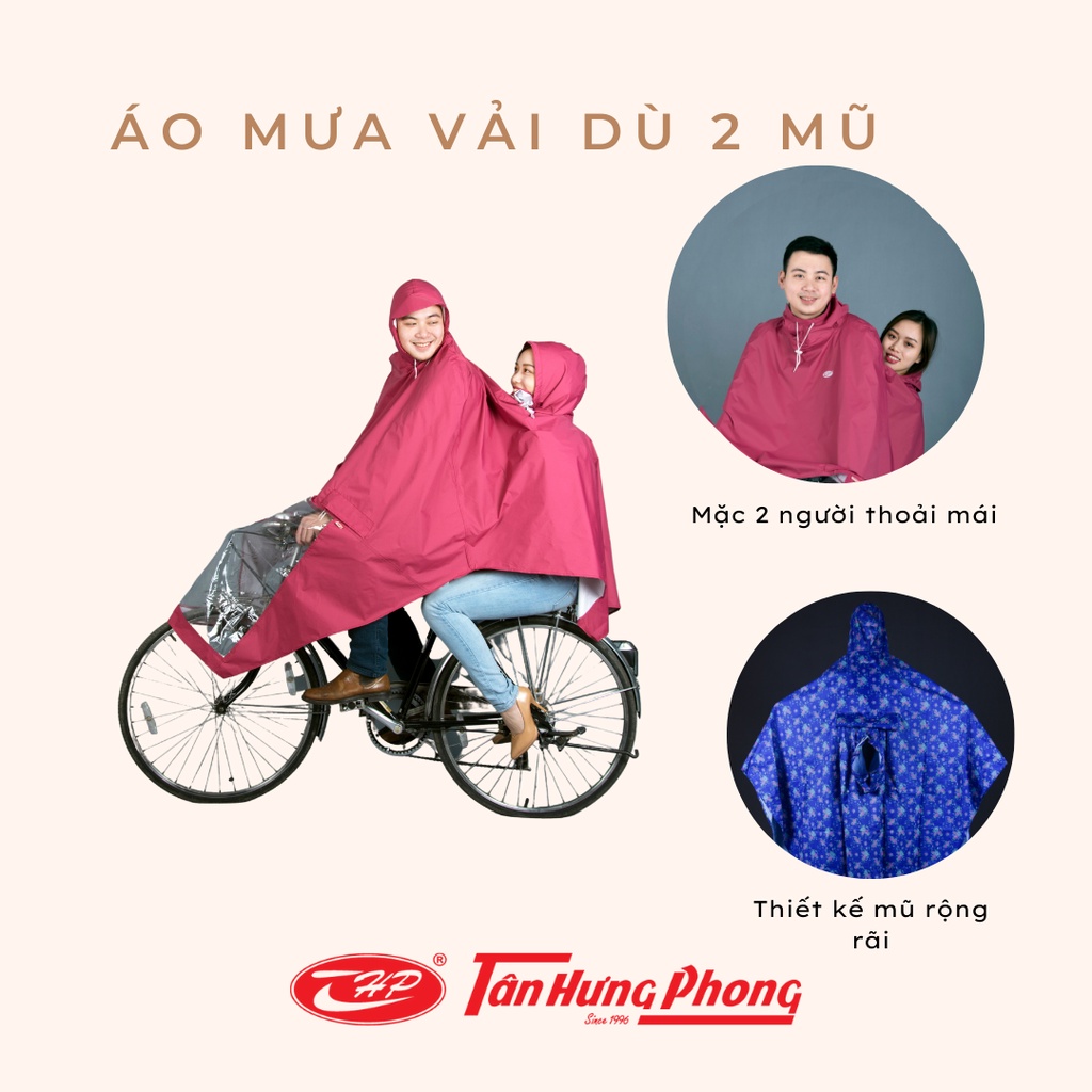 Áo Mưa Vải Dù Siêu Nhẹ 1 Người, 2 Người Tân Hưng Phong