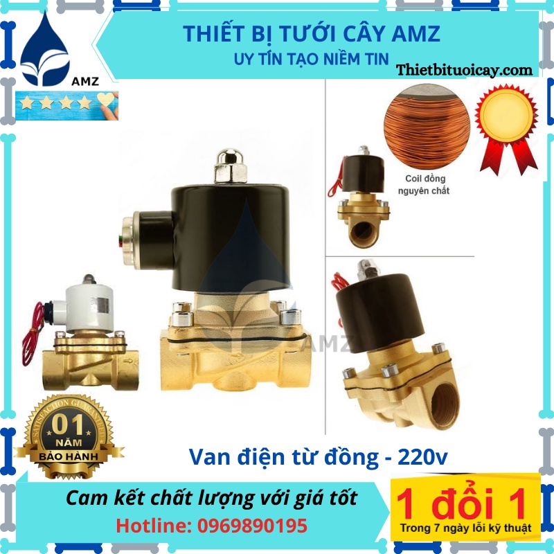 VAN ĐIỆN TỪ UNI-D thường đóng, thân và dây coil van bằng đồng 220v