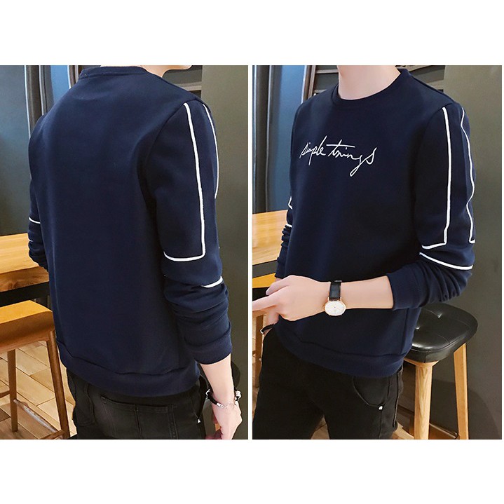 Áo thun nam tay dài 💚𝐅𝐑𝐄𝐄𝐒𝐇𝐈𝐏💚Sweater nam xanh đen mềm mịn, thoáng mát, co giãn tốt. | BigBuy360 - bigbuy360.vn
