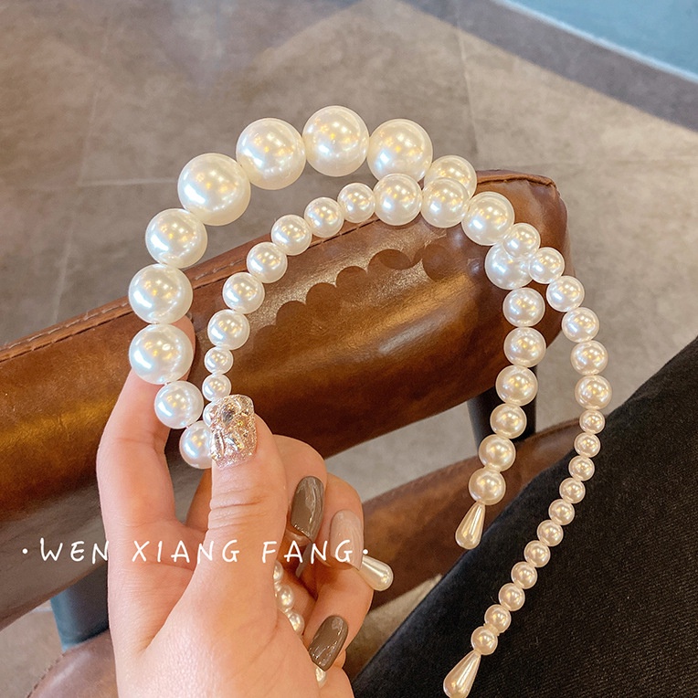 Băng Đô Đính Ngọc Trai Đơn Giản Phong Cách Hàn Quốc Cho Nữ