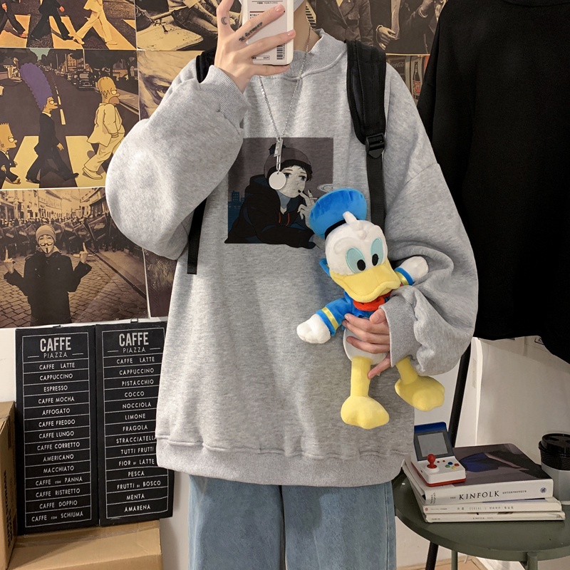 Áo nỉ tay dài cổ tròn thời trang dành cho nam