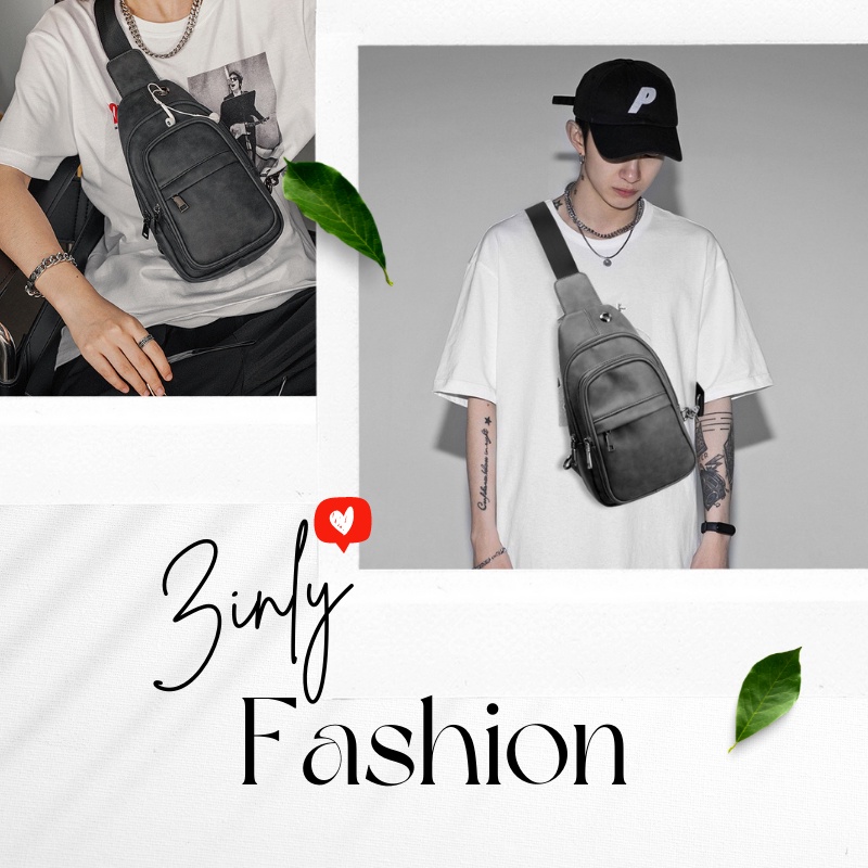 Túi Đeo Chéo Nam Da PU Cao Cấp Chống Thấm Nước Hàn Quốc