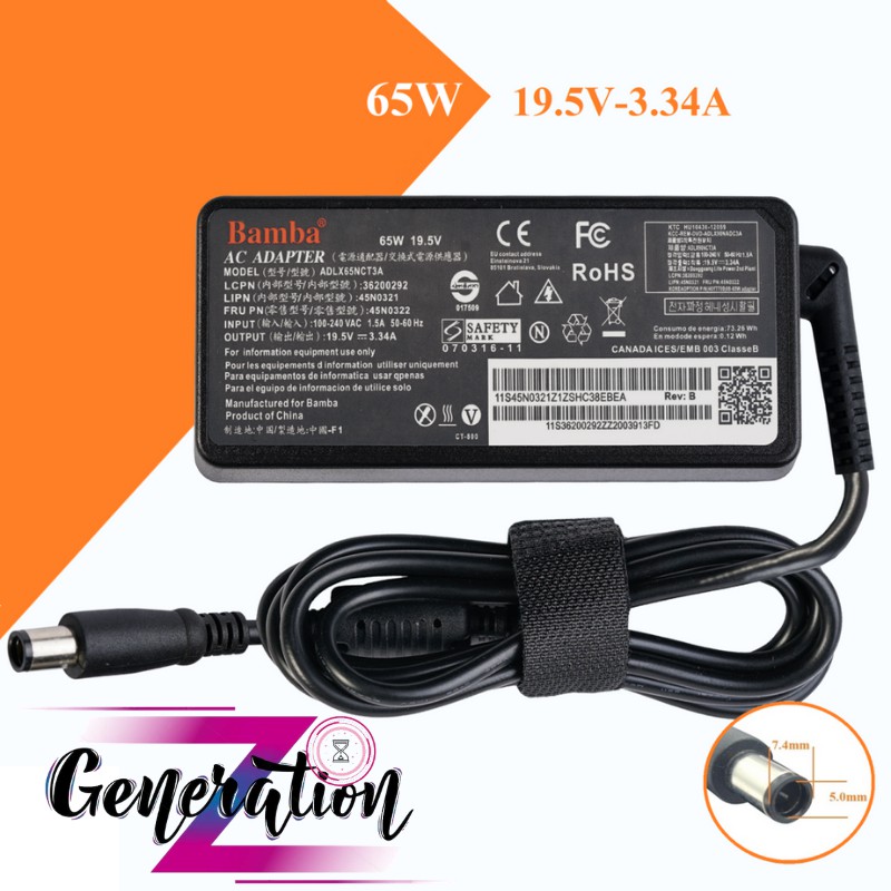 BỘ SẠC LAPTOP DELL 19.5V - 3.34A - ADAPTER DELL 19.5V - 3.34A