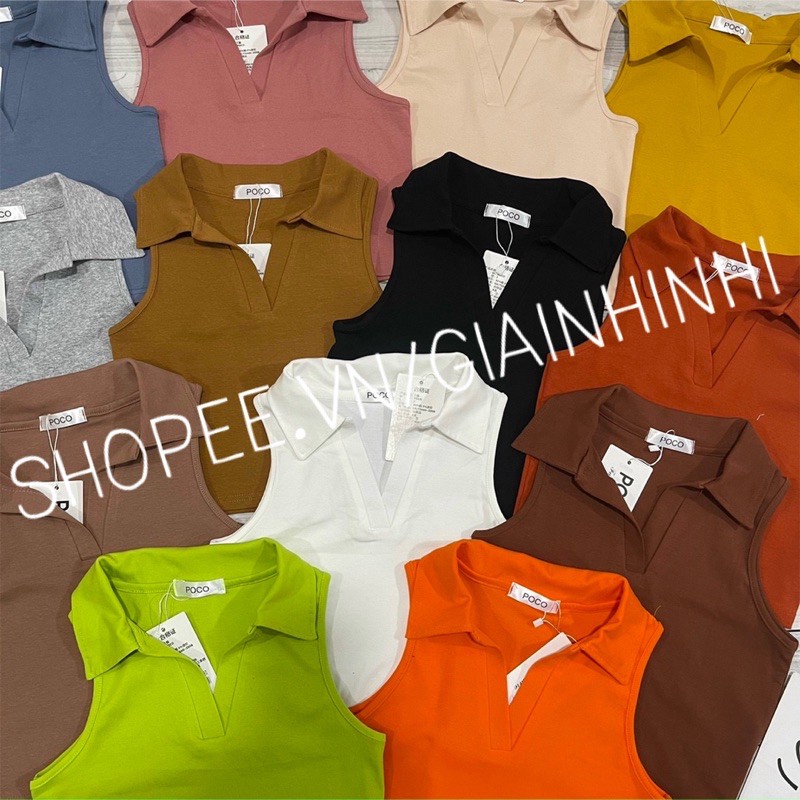 [Mã SKAMFSW175 giảm 10K đơn 50K] Áo phông, Áo thun croptop cổ đức sát nách PC934 - NhiNhi Shop
