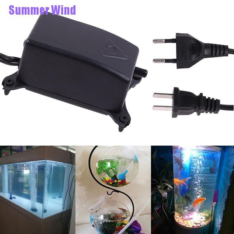 Summer Wind❥Ultra Low Noise Aquarium Air Pump Fish Tank Mini Air Compressor Oxygen Pump