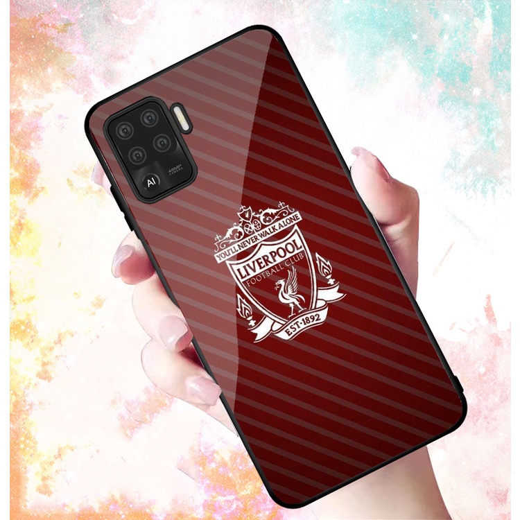 Ốp Lưng OPPO A94 mặt kính cường lực cao cấp In hình Câu Lạc Bộ Bóng Đá