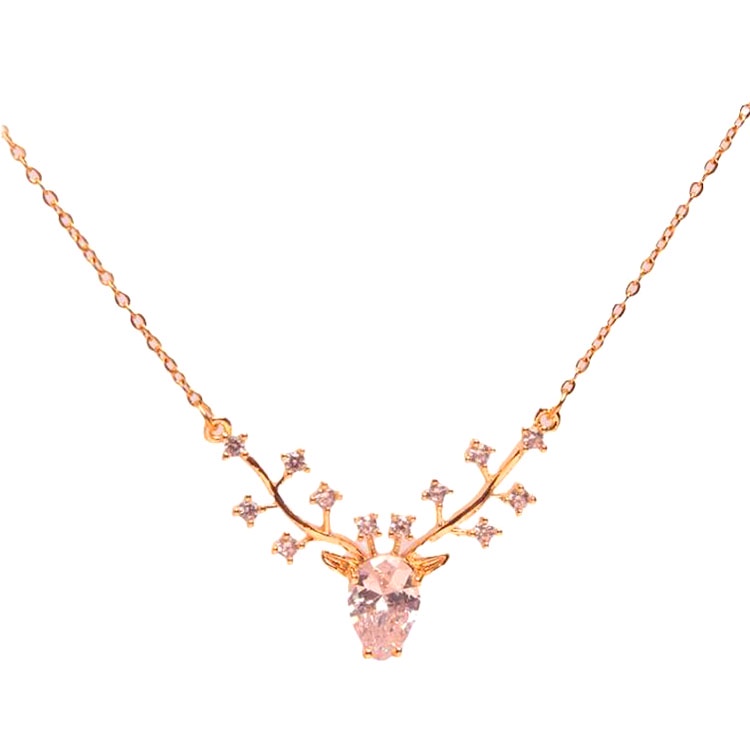 Dây Chuyền Mạ Vàng 18k Mặt Hình Sừng Hươu Thời Trang