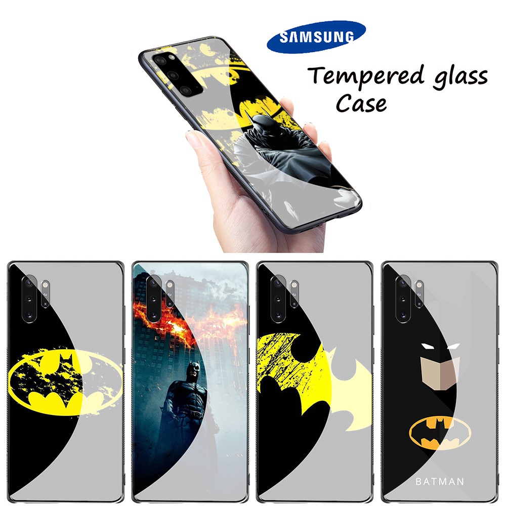Ốp Lưng Tráng Gương In Logo Batman Dark Knight Cho Samsung Galaxy S10 S9 S8 Plus S7 Edge Note 9 8