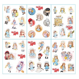 set 6 tấm sticker giấy washi họa tiết anime