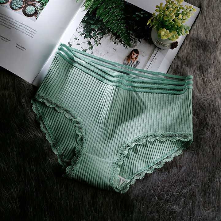 [siêu rẻ] Sét 04 quần Lót Cotton tăm viền zen siêu thoáng mát Quảng Châu kháng khuẩn xuất Nhật Q5