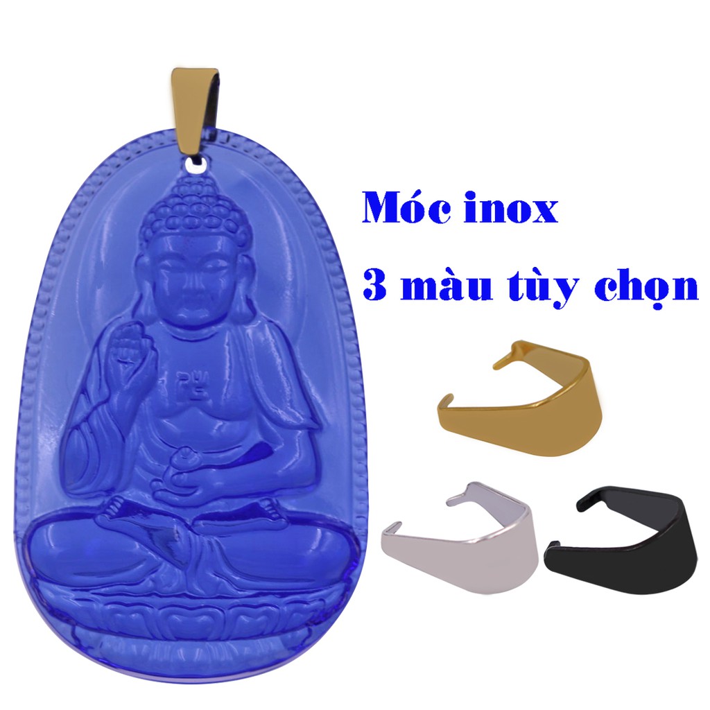 Mặt dây chuyền Phật A di đà pha lê xanh dương MFLXDN1 - Hộ mệnh tuổi Tuất, Hợi - Có size phù hợp cho nam và nữ