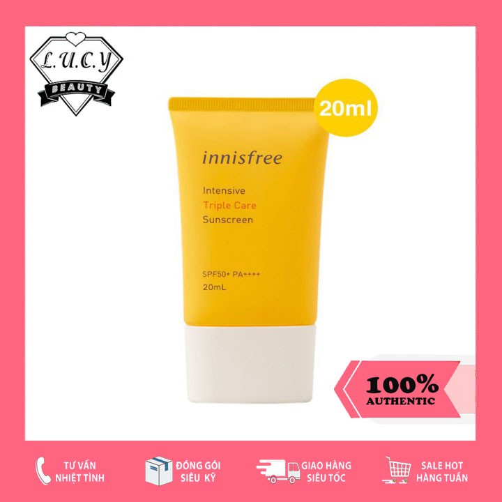 Hàng Hàn- Kem Chống Nắng Innisfree Perfect UV Protection Cream Triple Shield SPF50 PA++++ Mini size Full size 10ml 20ml