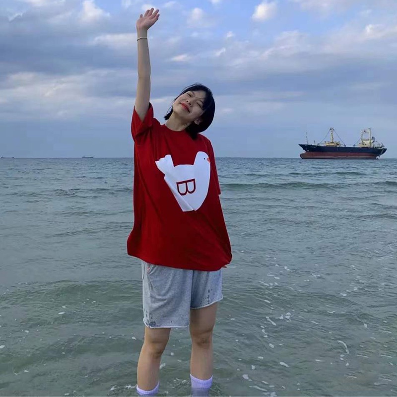 NRVP Áo Thun 100% Cotton Nguyên Chất Tay Ngắn Thời Trang Mùa Hè Phong Cách Hàn Quốc Cho Nữ