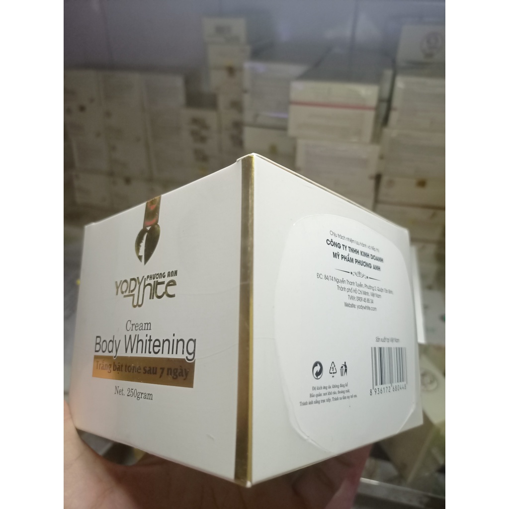 Kem Body trắng bật tone sau 7 ngày Yody White 250gr - Body Whitening Cream