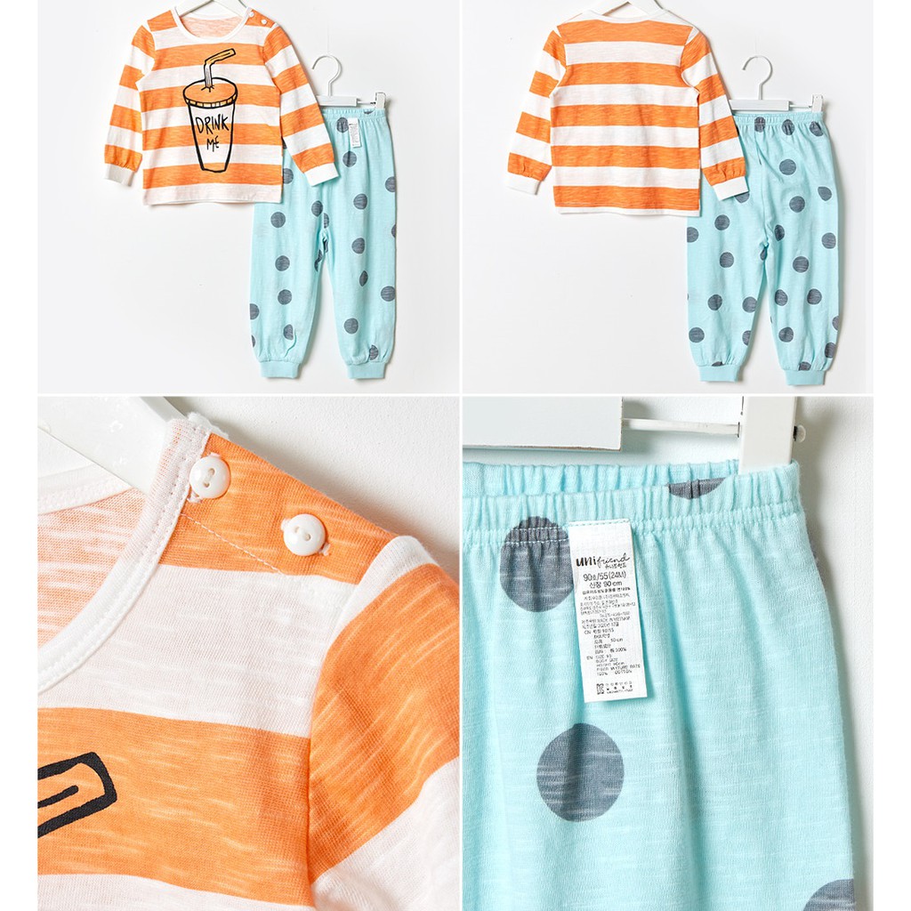 Bộ Đồ Ngủ Tay Dài 100% Cotton Dành Cho Bé Gái