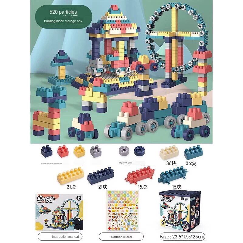 Bộ lego ghép hình 520 chi tiết cho bé