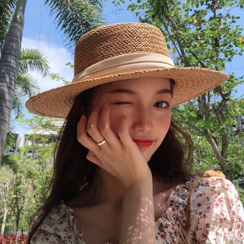 Mũ cói thời trang nữ phong cách hàn siêu xinh