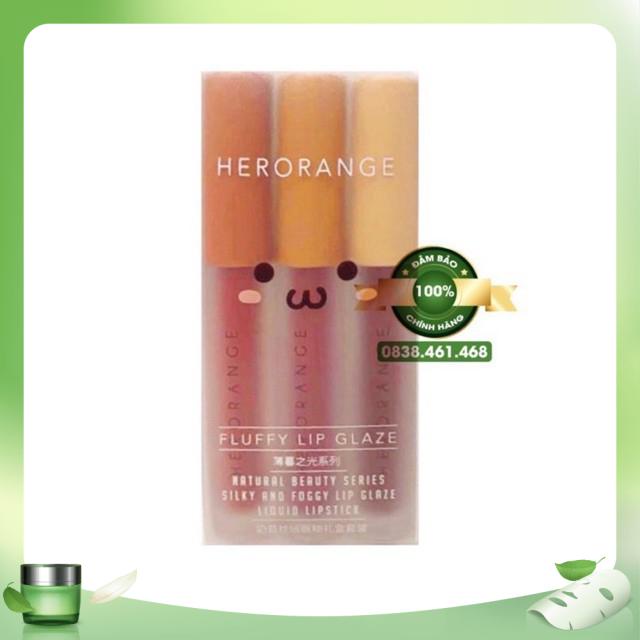 Son Môi Dạng Lỏng Kem Lì Chính Hãng Herorange Fluffly Lip Glaze Set A, Set B, cây lẽ