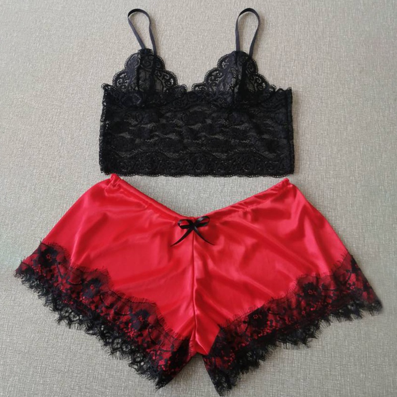 Bộ pijama ren AOWEINISI; thiết kế quyến rũ thời trang cho nữ