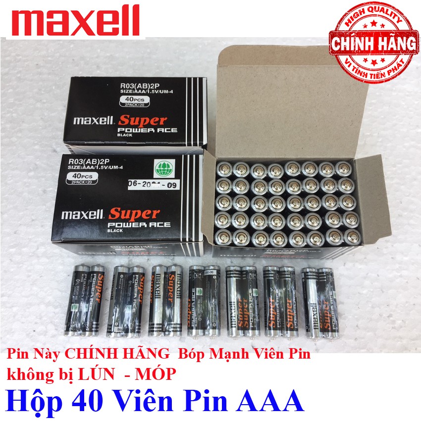 Hộp 40 viên Pin Tiểu AAA (3A) Maxell Super Power Ace 1.5V