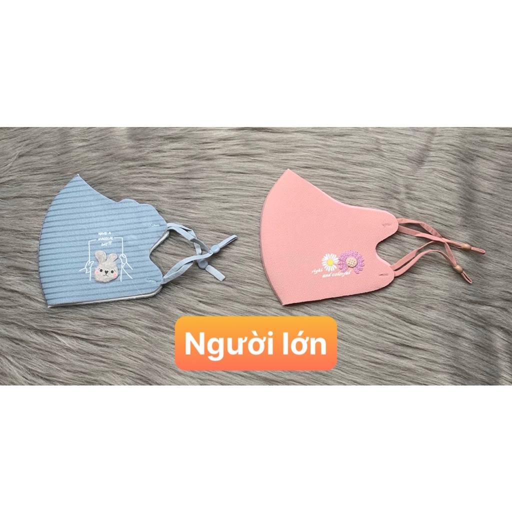 [HCM] Combo 2 khẩu trang nữ , hình nổi , dễ thương ,đủ màu, phù hợp với mọi lứa tuổi , có 2 size để lựa chọn , ảnh thật