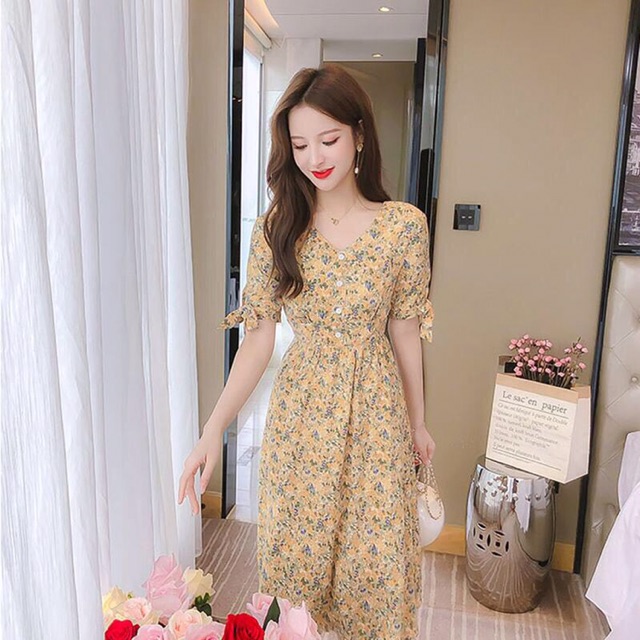 Đầm hoa vải mềm mịn, đầm tiểu thư, đầm công sở, đầm đi dạo, đầm đi làm, đầm vải đẹp, đầm giá rẻ, đầm có size