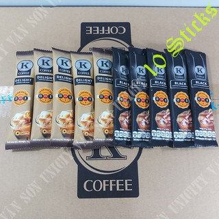 Cà phê sữa, đen hòa tan K coffee gói X 17gr, hsd; 2022